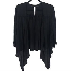 Kensie Black Flowy Drape Cardigan Medium